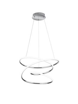 Lustre chrome ruban led spiralée 36W BOLOGNA