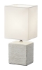 Lampe PING pied Blanc antique et Abat jour blanc