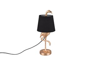 Lampe à poser Flamant Rose noire et dorée