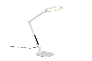 Lampe de Bureau Led 2-en-1 Blanche - SERVO Pince et Socle Inclus