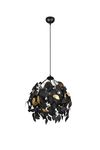 Lustre feuilles noires et or LEAVY de Triolighting